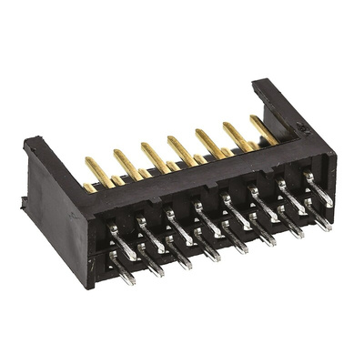 TE Connectivity AMPMODU MOD II Series Straight Through Hole PCB Header, 16 Contact(s), 2.54mm Pitch, 2 Row(s), Shrouded