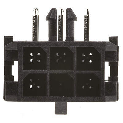 Molex Micro-Fit 3.0 Series Right Angle Through Hole PCB Header, 6 Contact(s), 3.0mm Pitch, 2 Row(s), Shrouded