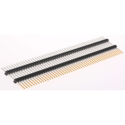 Samtec EW Series Straight Through Hole Pin Header, 50 Contact(s), 2.54mm Pitch, 1 Row(s), Unshrouded
