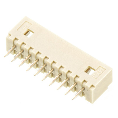 Molex PicoBlade Series Straight Through Hole PCB Header, 10 Contact(s), 1.25mm Pitch, 1 Row(s), Shrouded