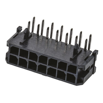 Molex Micro-Fit 3.0 Series Right Angle Through Hole PCB Header, 14 Contact(s), 3.0mm Pitch, 2 Row(s), Shrouded