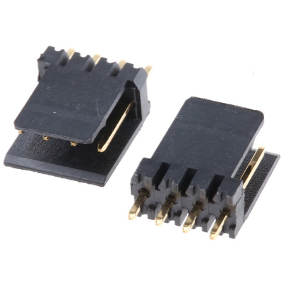 Stelvio Kontek 475 Series Straight Through Hole PCB Header, 4 Contact(s), 2.54mm Pitch, 1 Row(s), Shrouded