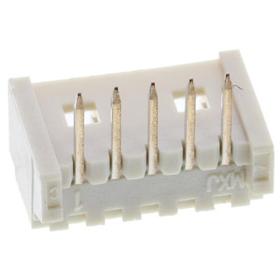 Molex PicoBlade Series Right Angle Through Hole PCB Header, 5 Contact(s), 1.25mm Pitch, 1 Row(s), Shrouded