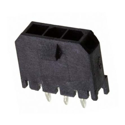 Molex Micro-Fit 3.0 Series Straight Through Hole PCB Header, 3 Contact(s), 3.0mm Pitch, 1 Row(s), Shrouded