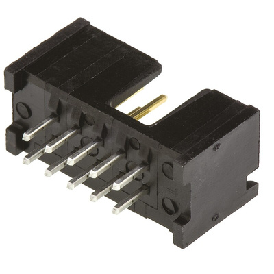 TE Connectivity AMP-LATCH Series, 2.54mm Pitch, 10 Way 2 Row Shrouded Straight PCB Header, Through Hole