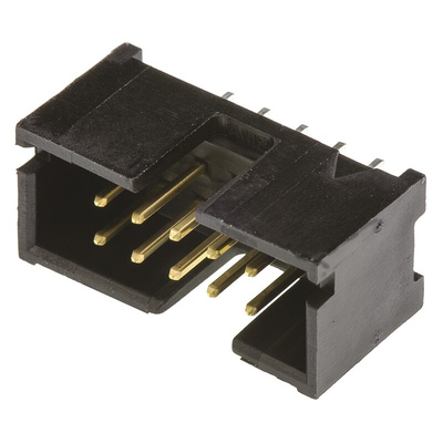 TE Connectivity AMP-LATCH Series, 2.54mm Pitch, 10 Way 2 Row Shrouded Straight PCB Header, Through Hole