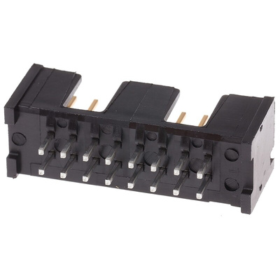 TE Connectivity AMP-LATCH Series, 2.54mm Pitch, 16 Way 2 Row Shrouded Straight PCB Header, Through Hole