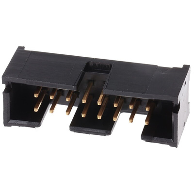 TE Connectivity AMP-LATCH Series, 2.54mm Pitch, 16 Way 2 Row Shrouded Straight PCB Header, Through Hole