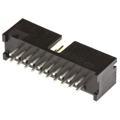 TE Connectivity AMP-LATCH Series, 2.54mm Pitch, 20 Way 2 Row Shrouded Straight PCB Header, Through Hole