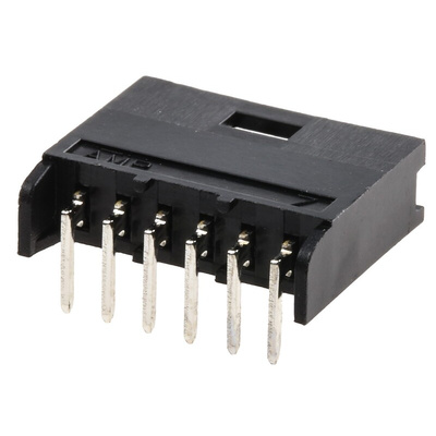 TE Connectivity AMPMODU MOD II Series Right Angle Through Hole PCB Header, 6 Contact(s), 2.54mm Pitch, 1 Row(s),