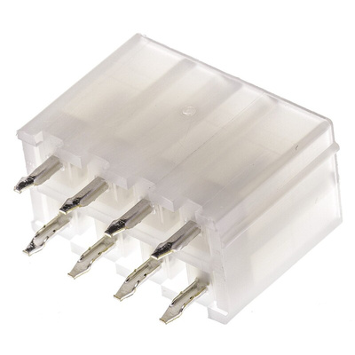 Molex Mini-Fit Jr. Series Straight Through Hole PCB Header, 8 Contact(s), 4.2mm Pitch, 2 Row(s), Shrouded