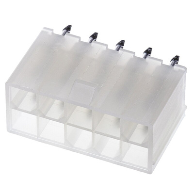 Molex Mini-Fit Jr. Series Straight Through Hole PCB Header, 10 Contact(s), 4.2mm Pitch, 2 Row(s), Shrouded