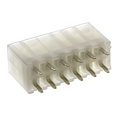 Molex Mini-Fit Jr. Series Straight Through Hole PCB Header, 12 Contact(s), 4.2mm Pitch, 2 Row(s), Shrouded