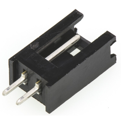TE Connectivity AMPMODU MOD II Series Straight Through Hole PCB Header, 2 Contact(s), 2.54mm Pitch, 1 Row(s), Shrouded