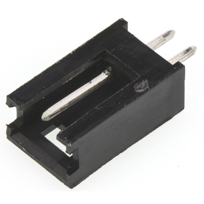 TE Connectivity AMPMODU MOD II Series Straight Through Hole PCB Header, 2 Contact(s), 2.54mm Pitch, 1 Row(s), Shrouded