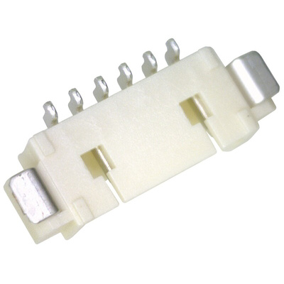 Molex PicoBlade Series Right Angle Surface Mount PCB Header, 6 Contact(s), 1.25mm Pitch, 1 Row(s), Shrouded