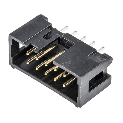 3M 2500 Series Straight Through Hole PCB Header, 10 Contact(s), 2.54mm Pitch, 2 Row(s), Shrouded