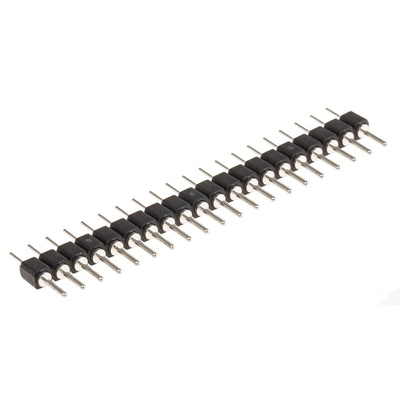 HARWIN D01-99 Series Straight Through Hole Pin Header, 20 Contact(s), 2.54mm Pitch, 1 Row(s), Unshrouded