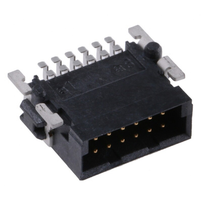 ERNI SMC Series Right Angle Surface Mount PCB Header, 12 Contact(s), 1.27mm Pitch, 2 Row(s), Shrouded