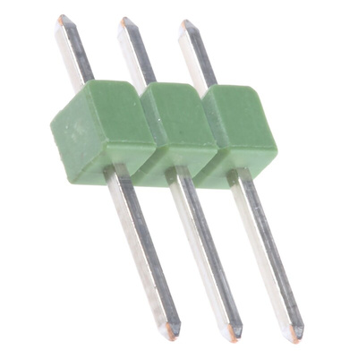 TE Connectivity AMPMODU MOD II Series Straight Through Hole Pin Header, 3 Contact(s), 2.54mm Pitch, 1 Row(s), Unshrouded