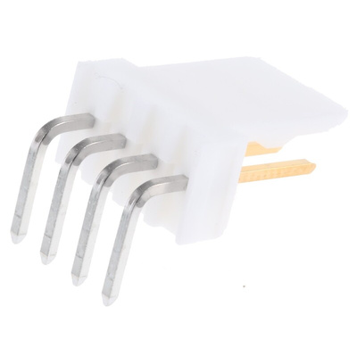 Molex KK 254 Series Right Angle Through Hole Pin Header, 4 Contact(s), 2.54mm Pitch, 1 Row(s), Unshrouded