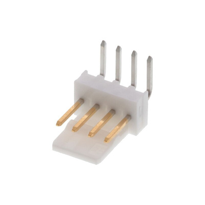 Molex KK 254 Series Right Angle Through Hole Pin Header, 4 Contact(s), 2.54mm Pitch, 1 Row(s), Unshrouded
