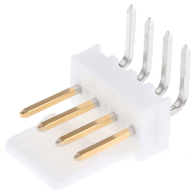 Molex KK 254 Series Right Angle Through Hole Pin Header, 4 Contact(s), 2.54mm Pitch, 1 Row(s), Unshrouded