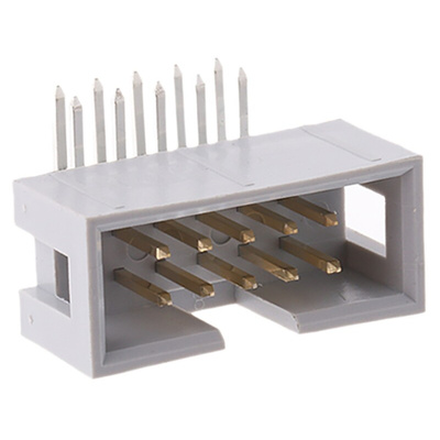 ASSMANN WSW AWHW Series Right Angle Through Hole PCB Header, 10 Contact(s), 2.54mm Pitch, 2 Row(s), Shrouded