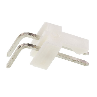Molex KK 254 Series Right Angle Through Hole Pin Header, 2 Contact(s), 2.54mm Pitch, 1 Row(s), Unshrouded