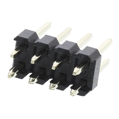 HARWIN M20 Series Straight Through Hole Pin Header, 8 Contact(s), 2.54mm Pitch, 2 Row(s), Unshrouded