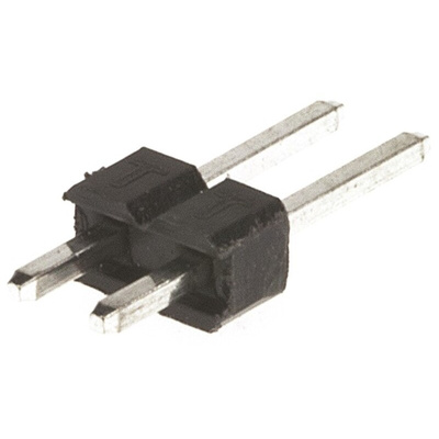 HARWIN M20 Series Straight Through Hole Pin Header, 2 Contact(s), 2.54mm Pitch, 1 Row(s), Unshrouded