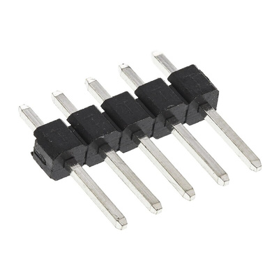 HARWIN M20 Series Straight Through Hole Pin Header, 5 Contact(s), 2.54mm Pitch, 1 Row(s), Unshrouded