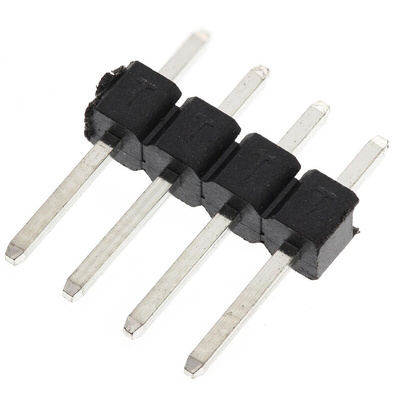 HARWIN M20 Series Straight Through Hole Pin Header, 4 Contact(s), 2.54mm Pitch, 1 Row(s), Unshrouded