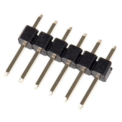 HARWIN M20 Series Straight Through Hole Pin Header, 6 Contact(s), 2.54mm Pitch, 1 Row(s), Unshrouded
