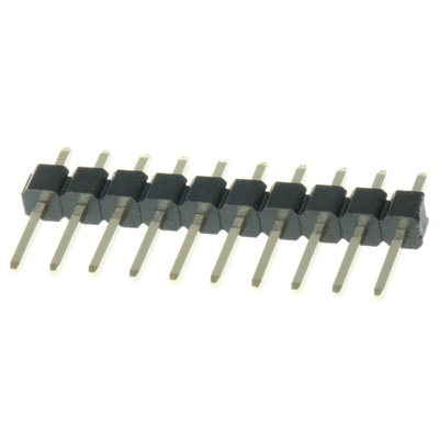 HARWIN M20 Series Straight Through Hole Pin Header, 10 Contact(s), 2.54mm Pitch, 1 Row(s), Unshrouded