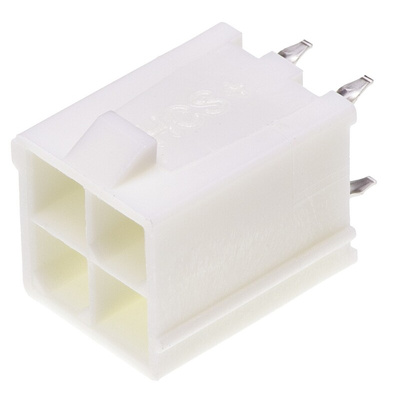 Molex Mini-Fit Plus Series Straight Through Hole PCB Header, 4 Contact(s), 4.2mm Pitch, 2 Row(s), Shrouded