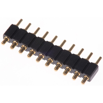 Preci-Dip Straight Through Hole Spring Loaded Connector, 10 Contact(s), 2.54mm Pitch, 1 Row(s), Shrouded