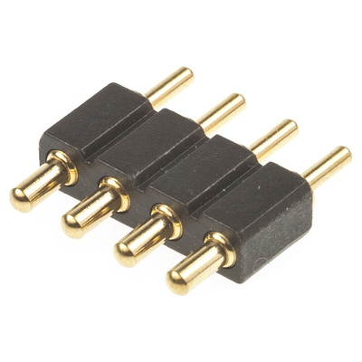 Preci-Dip Straight Through Hole Spring Loaded Connector, 4 Contact(s), 2.54mm Pitch, 1 Row(s), Shrouded