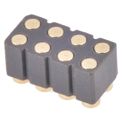 Preci-Dip Straight Surface Mount PCB Header, 8 Contact(s), 2.54mm Pitch, 2 Row(s), Shrouded