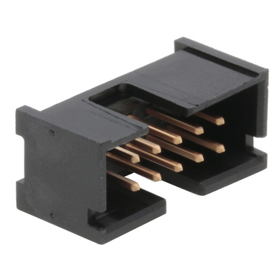 TE Connectivity AMP-LATCH Series Straight Through Hole PCB Header, 10 Contact(s), 2.54mm Pitch, 2 Row(s), Shrouded