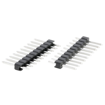 HARWIN M20 Series Straight Through Hole Pin Header, 10 Contact(s), 2.54mm Pitch, 1 Row(s), Unshrouded