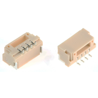 JST GH Series Right Angle Surface Mount PCB Header, 4 Contact(s), 1.25mm Pitch, Shrouded