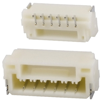JST GH Series Right Angle Surface Mount PCB Header, 6 Contact(s), 1.25mm Pitch, Shrouded