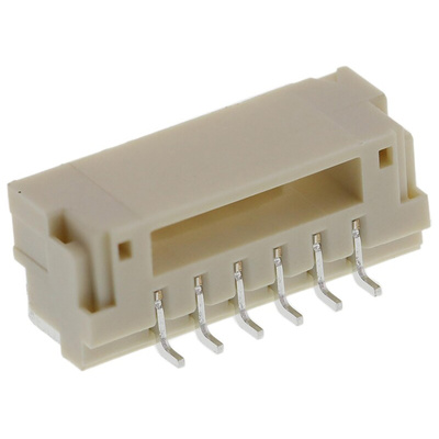 JST GH Series Right Angle Surface Mount PCB Header, 6 Contact(s), 1.25mm Pitch, Shrouded