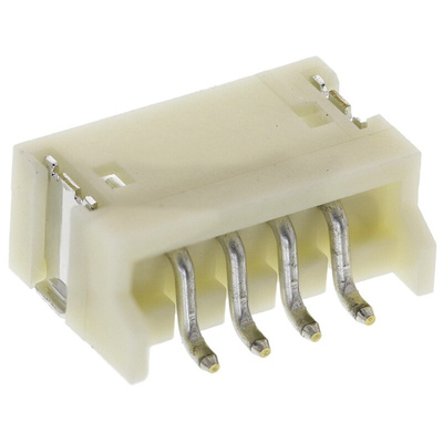 JST ZH Series Right Angle Surface Mount PCB Header, 4 Contact(s), 1.5mm Pitch, 1 Row(s), Shrouded