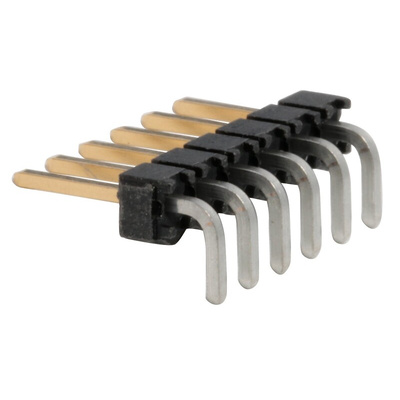 Samtec TSW Series Right Angle Through Hole Pin Header, 6 Contact(s), 2.54mm Pitch, 1 Row(s), Unshrouded