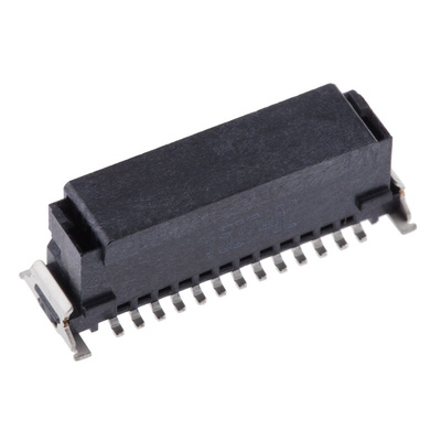 ERNI SMC Series Straight Surface Mount PCB Header, 26 Contact(s), 1.27mm Pitch, 2 Row(s), Shrouded