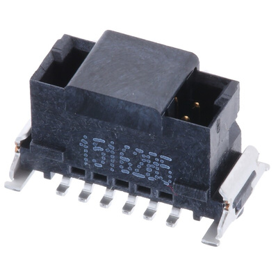 ERNI SMC Series Straight Surface Mount PCB Header, 12 Contact(s), 1.27mm Pitch, 2 Row(s), Shrouded