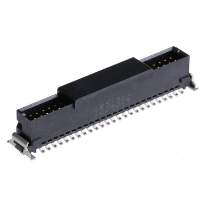 ERNI SMC Series Straight Surface Mount PCB Header, 50 Contact(s), 1.27mm Pitch, 2 Row(s), Shrouded