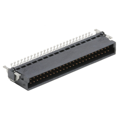 ERNI SMC Series Right Angle Surface Mount PCB Header, 50 Contact(s), 1.27mm Pitch, 2 Row(s), Shrouded